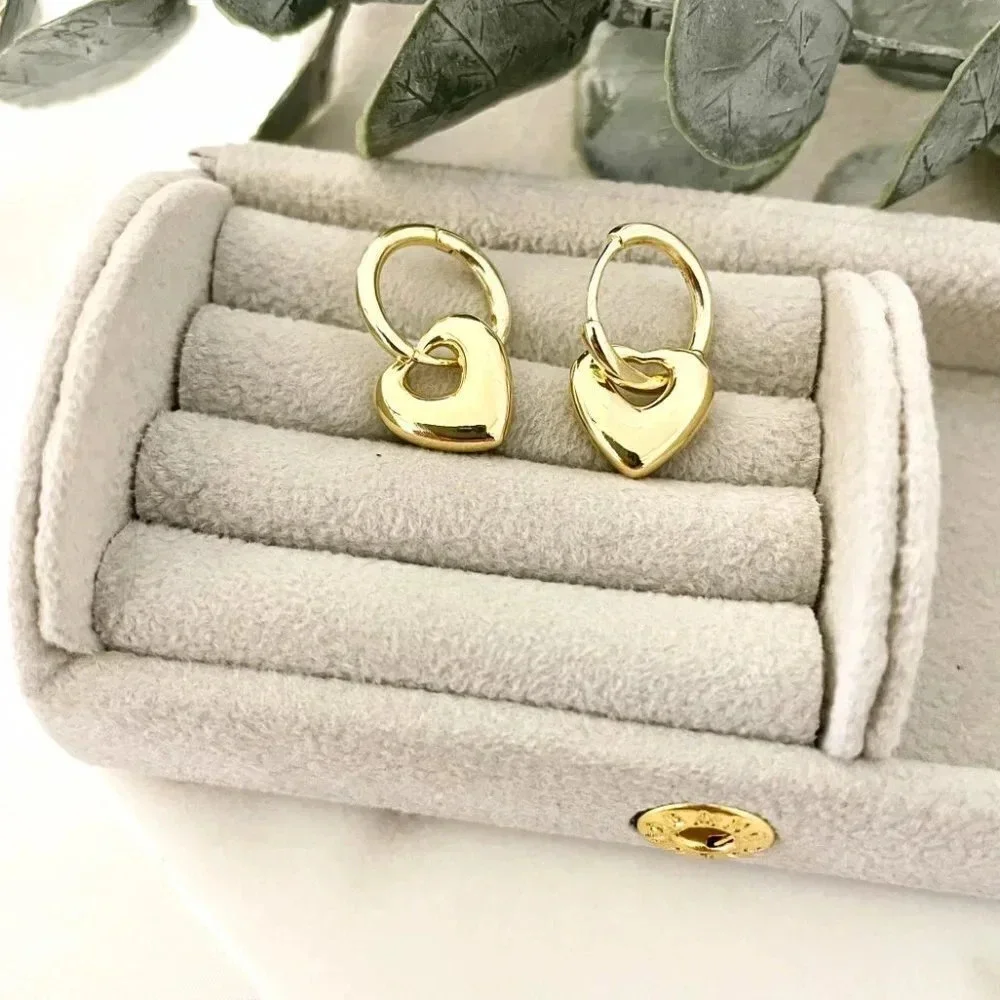 925 Sterling Silver Heart Earrings Huggie Hoops Small Huggies